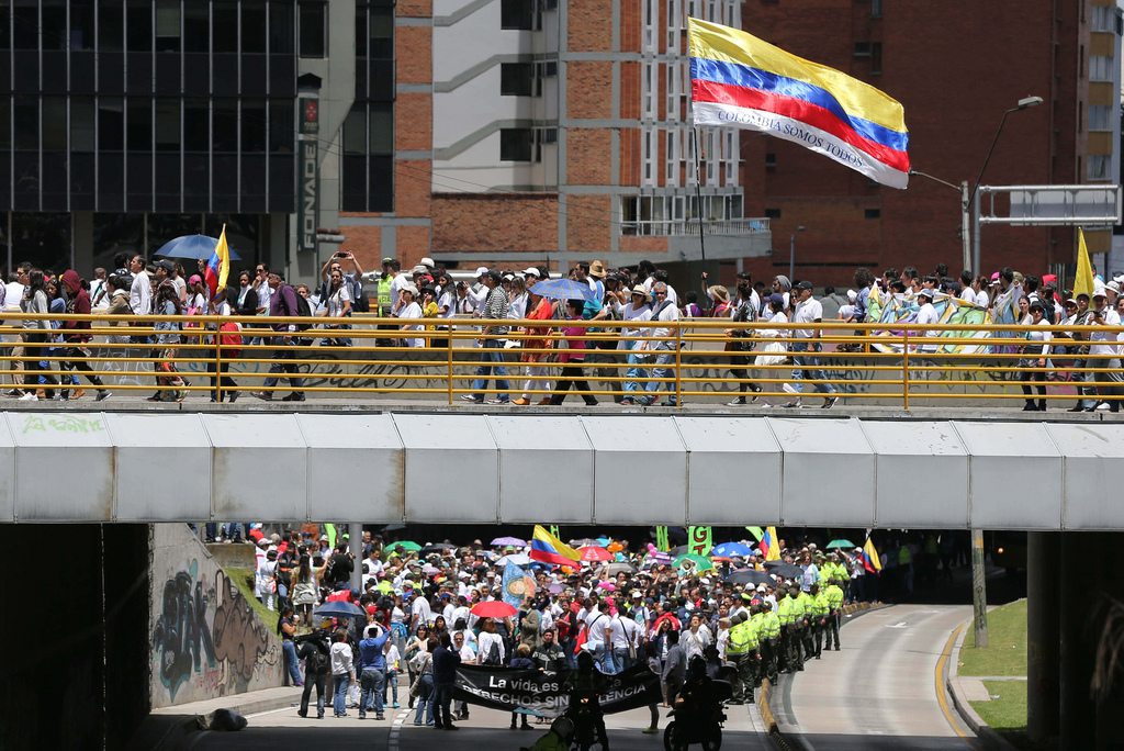 Les manifestants ont défilé à Bogota et dans d'autres villes du pays.