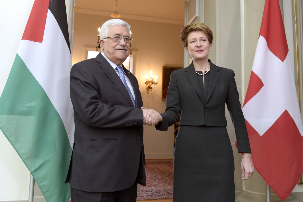 Simonetta Sommaruga et Mahmoud Abbas ont abordé la question du conflit israélo-palestinien et le rôle de la Suisse.