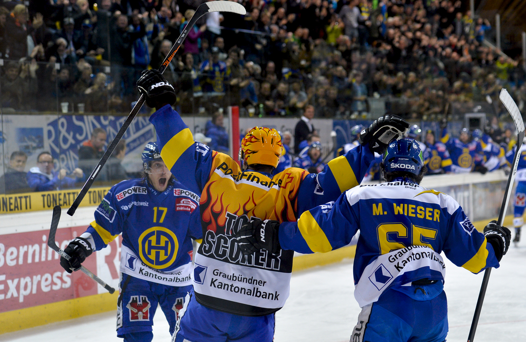 La joie des Grisons, qualifiés pour la finale de LNA.