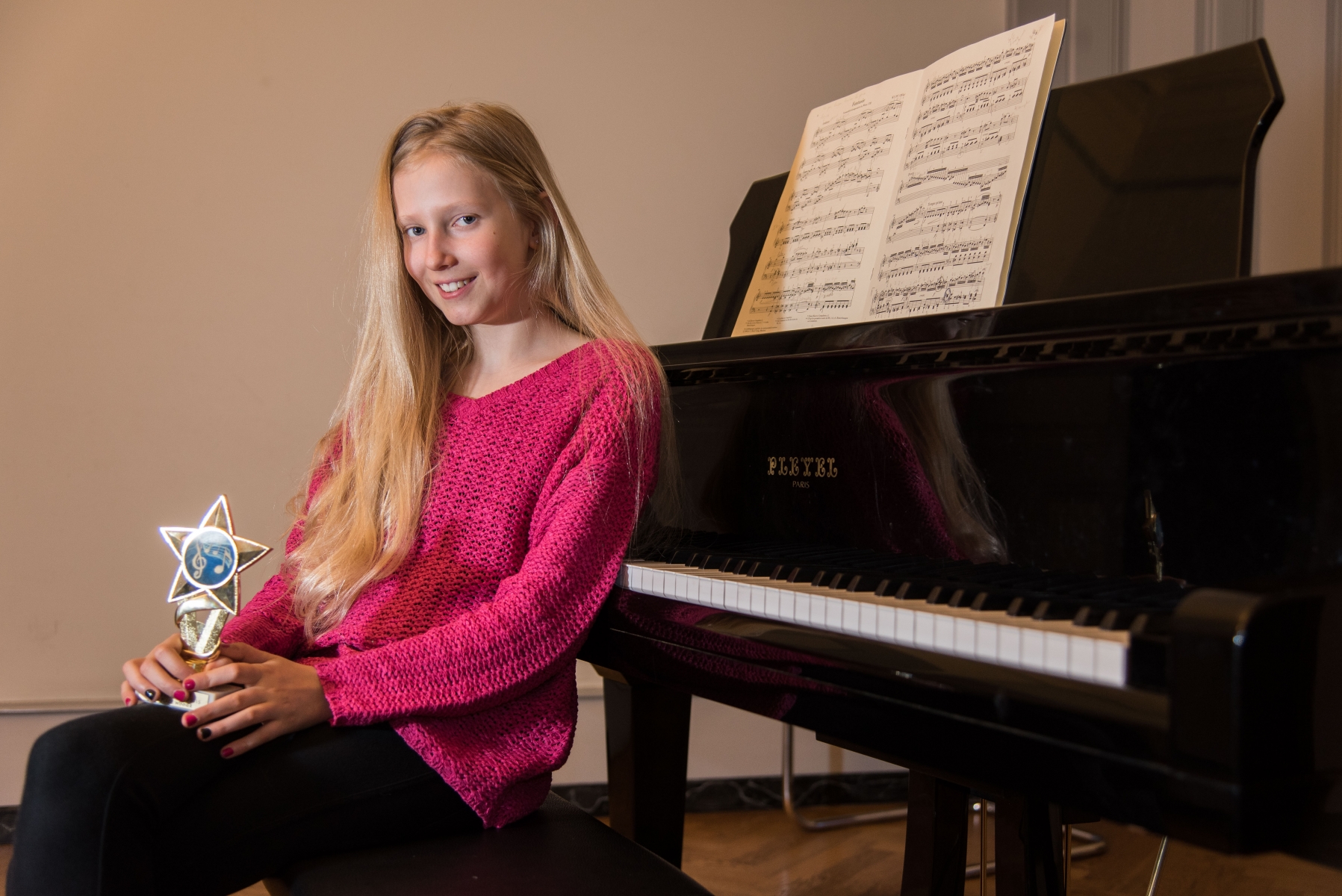 Nyon, mercredi 11.03.2015, Conservatoire, portrait de la jeune pianiste Laetitia Exertier qui a gagné un concours à New York, photos Cédric Sandoz