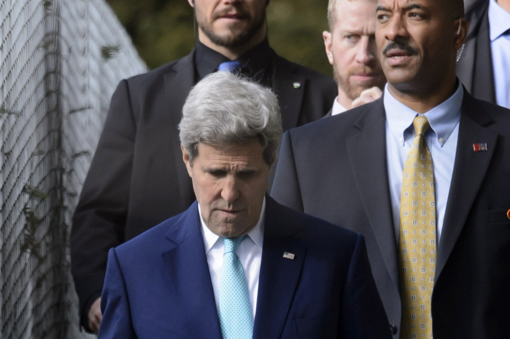 Le secrétaire d'état américain John Kerry à Lausanne.