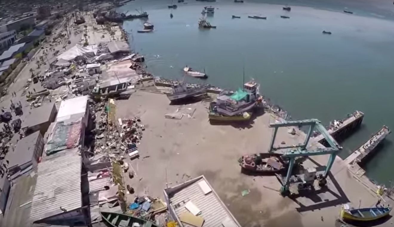 La petite ville portuaire de Coquimbo a été ravagée par le tsunami.