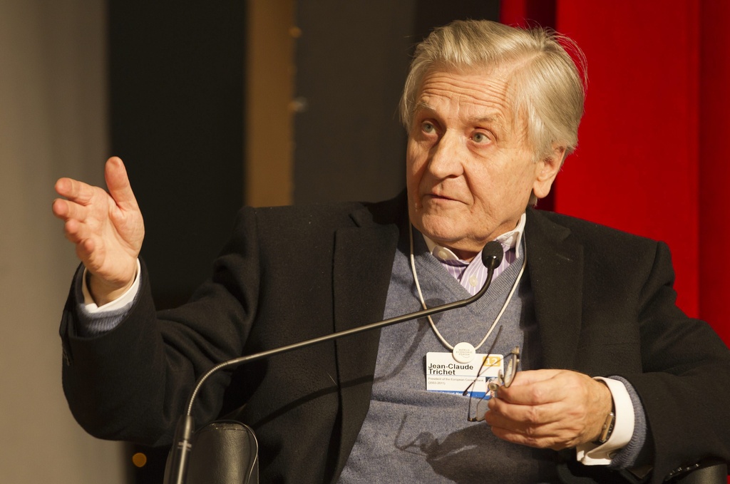 Jean-Claude Trichet, President of the European Central Bank (2003-2011) speaks during a panel session at the Open Forum Davos 2012  during the World Economic Forum, WEF, in Davos, Switzerland, Thursday, January 26, 2012. (KEYSTONE/Patrick B. Kraemer)