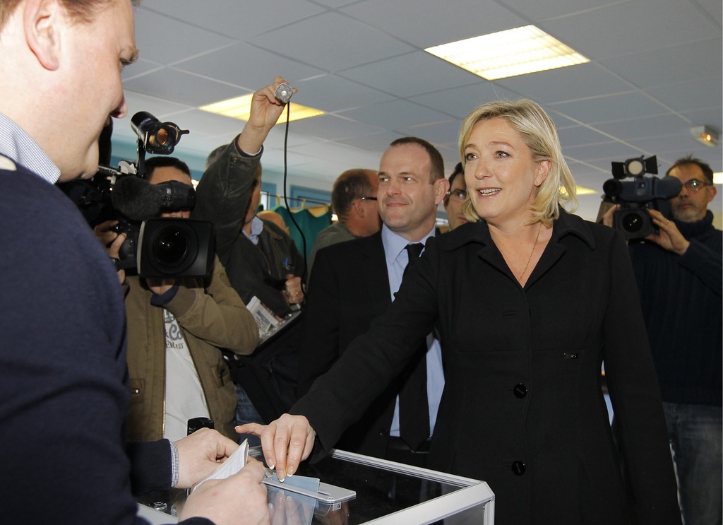 Marine Le Pen, à Henin-Beaumont, dans le nord de la France.