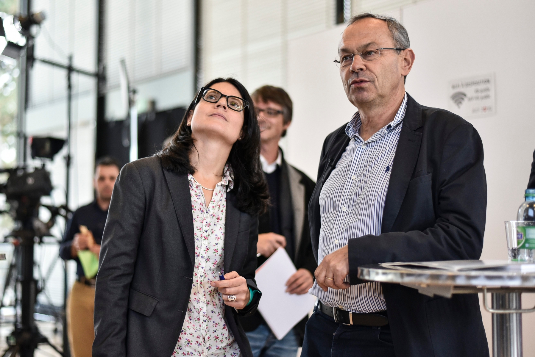 Lausanne, le 18.10.2015, v©lections fv©dv©rales, HEP Lausanne, centre de presse, reportage, Olivier Franvßais, photos Cv©dric Sandoz