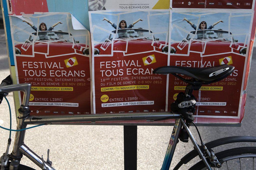 Des affiches de la 18e édition du Festival Cinema Tous Ecrans, alors que la manifestation se termine samedi soir.