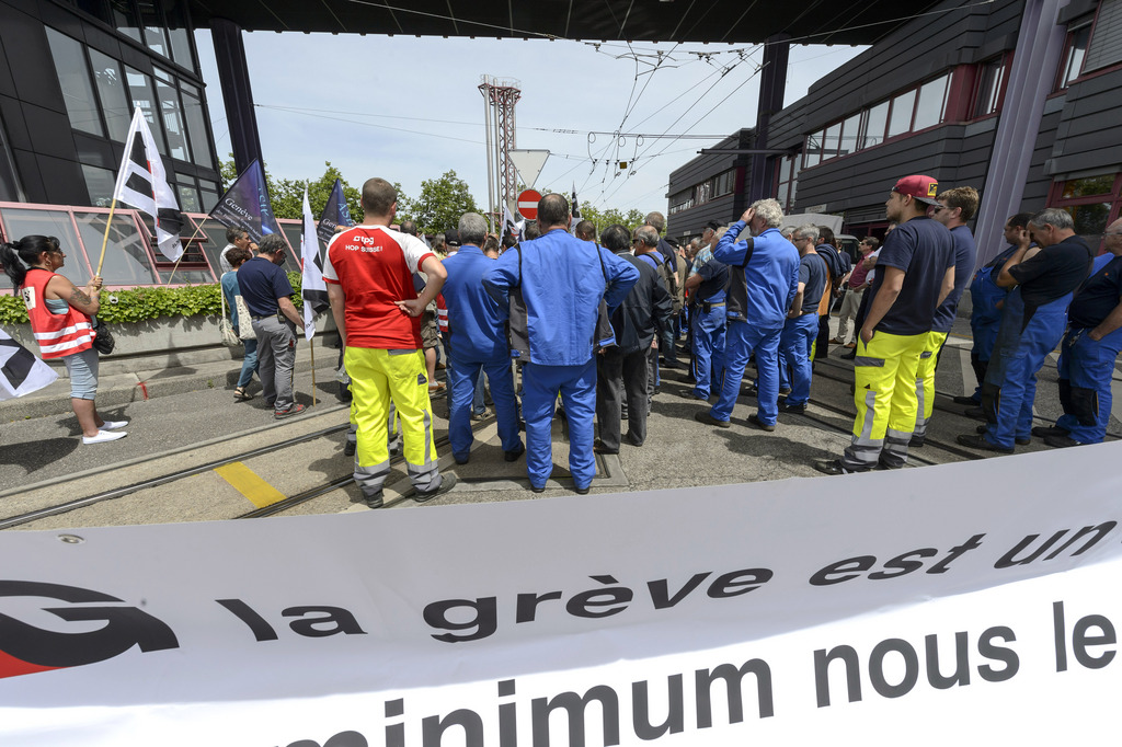 La grève a notamment le soutien des syndicats du personnel des Transports publics genevois, lui-même en grève en juin dernier.