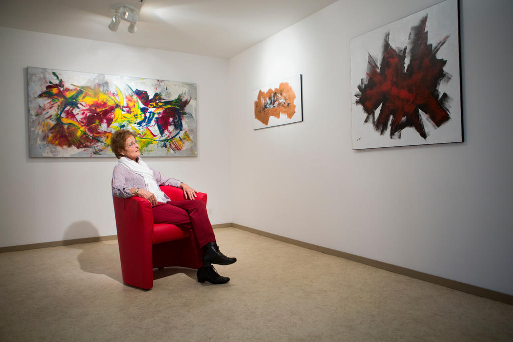 Olga Rosé voit revivre ses tableaux, une fois que ceux-ci quittent son atelier de Rive, à Nyon.