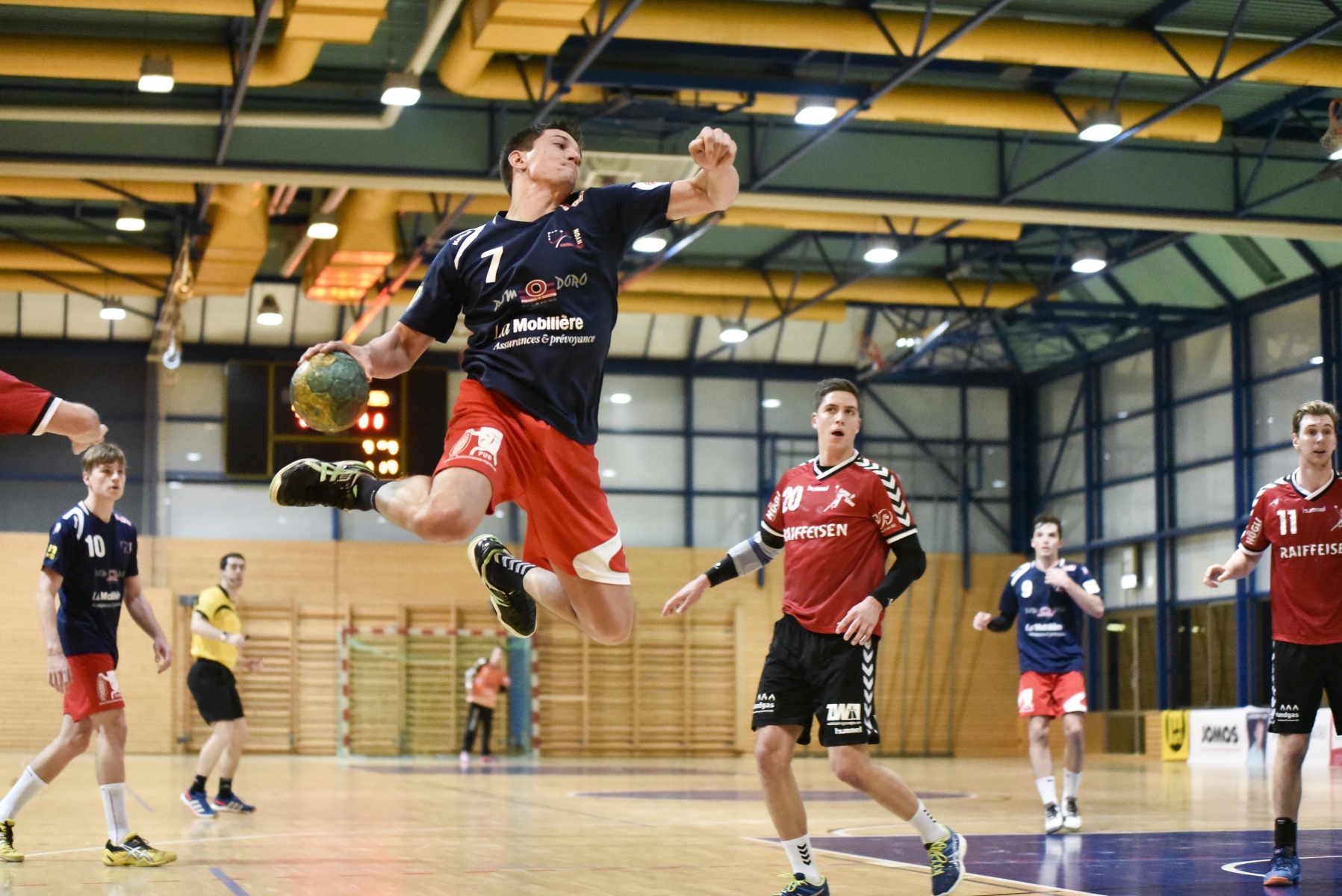 Nyon, dimanche 13.12.2015, Rocher, handball, 1ère ligue, HBC Nyon vs Lyss, Alexandre Ramel, Teddy Hidreau, photos Cédric Sandoz