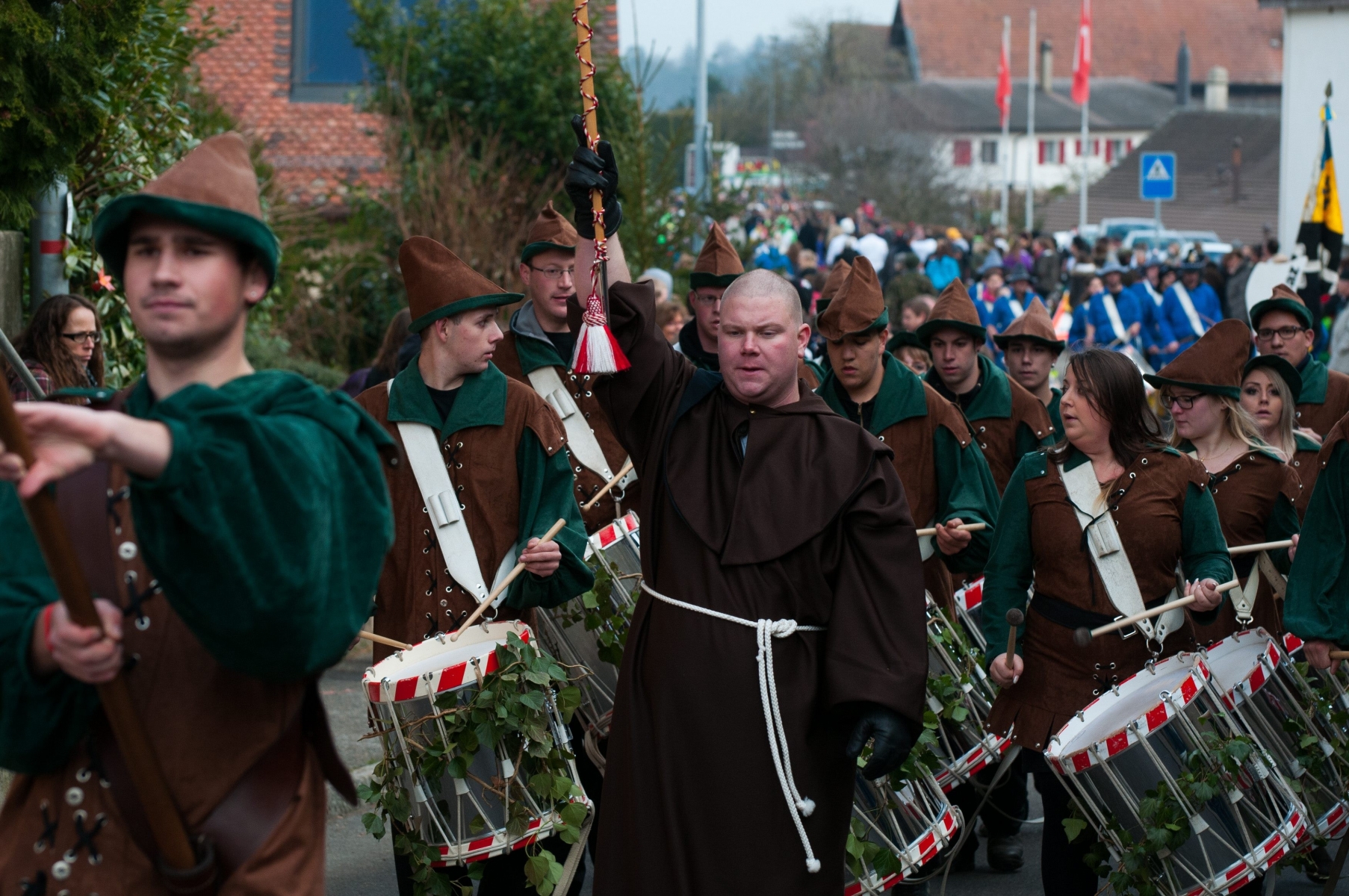 Sévery, samedi 11.01.2014, Concours de tambours des Jeunesses campagnardes, cortège, Jeunesse d'Etoy, photos Cédric Sandoz