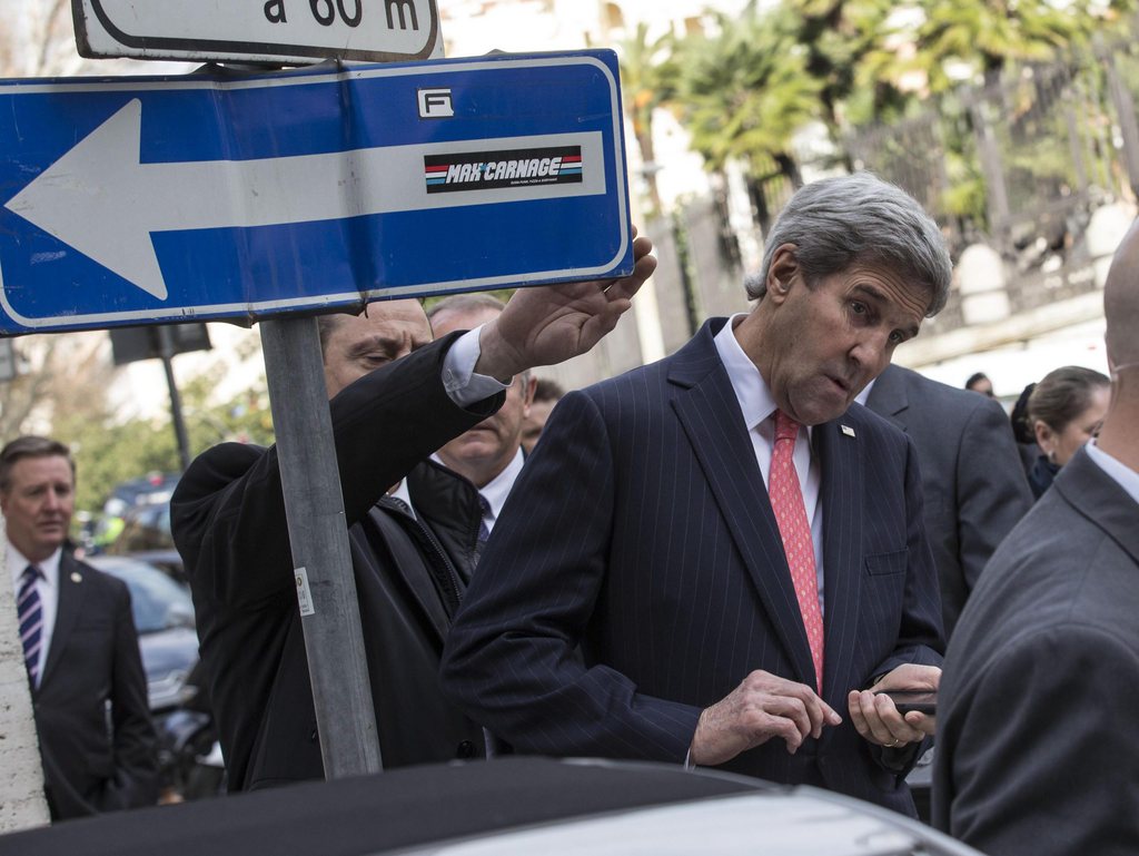Le secrétaire d'Etat américain John Kerry, tel une star américaine, avait apprécié se mélanger avec les Lausannois dans le quartier d'Ouchy.
