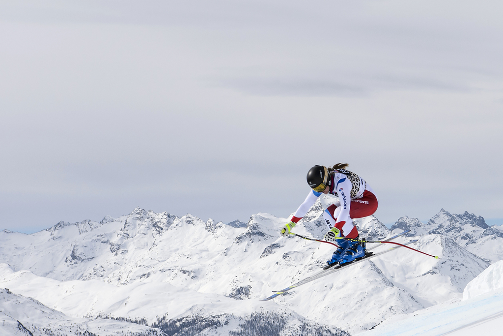 Fabienne Suter est arrivée deuxième de la descente de St-Moritz ce mercredi.