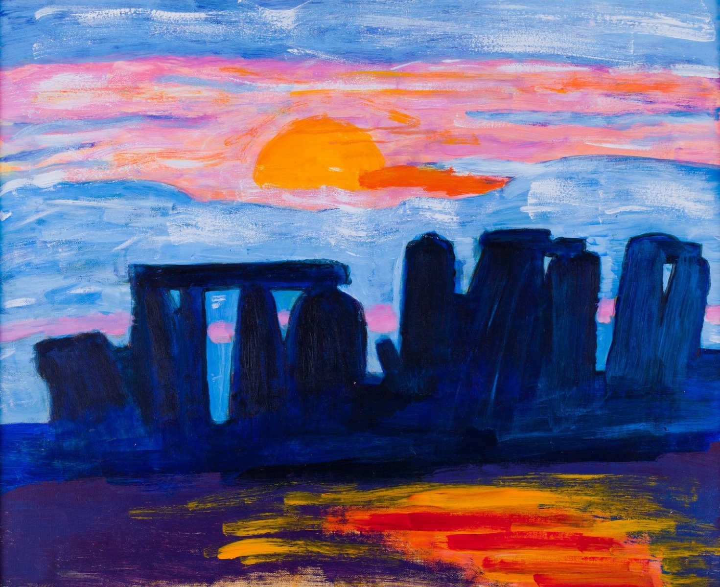 Stonehenge in UK painting by Kay Gale