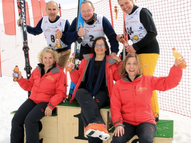 Les podiums des parlementaires à ski. 