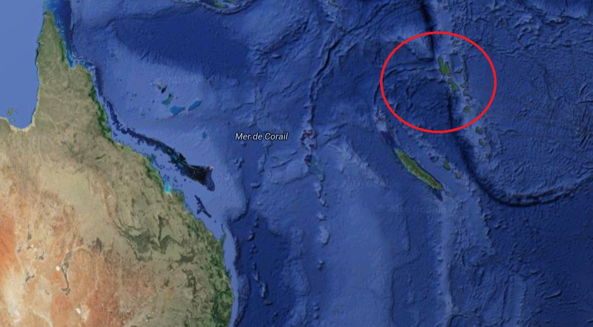 Le séisme s'est produit au large du Vanuatu, à l'est de l'Australie.