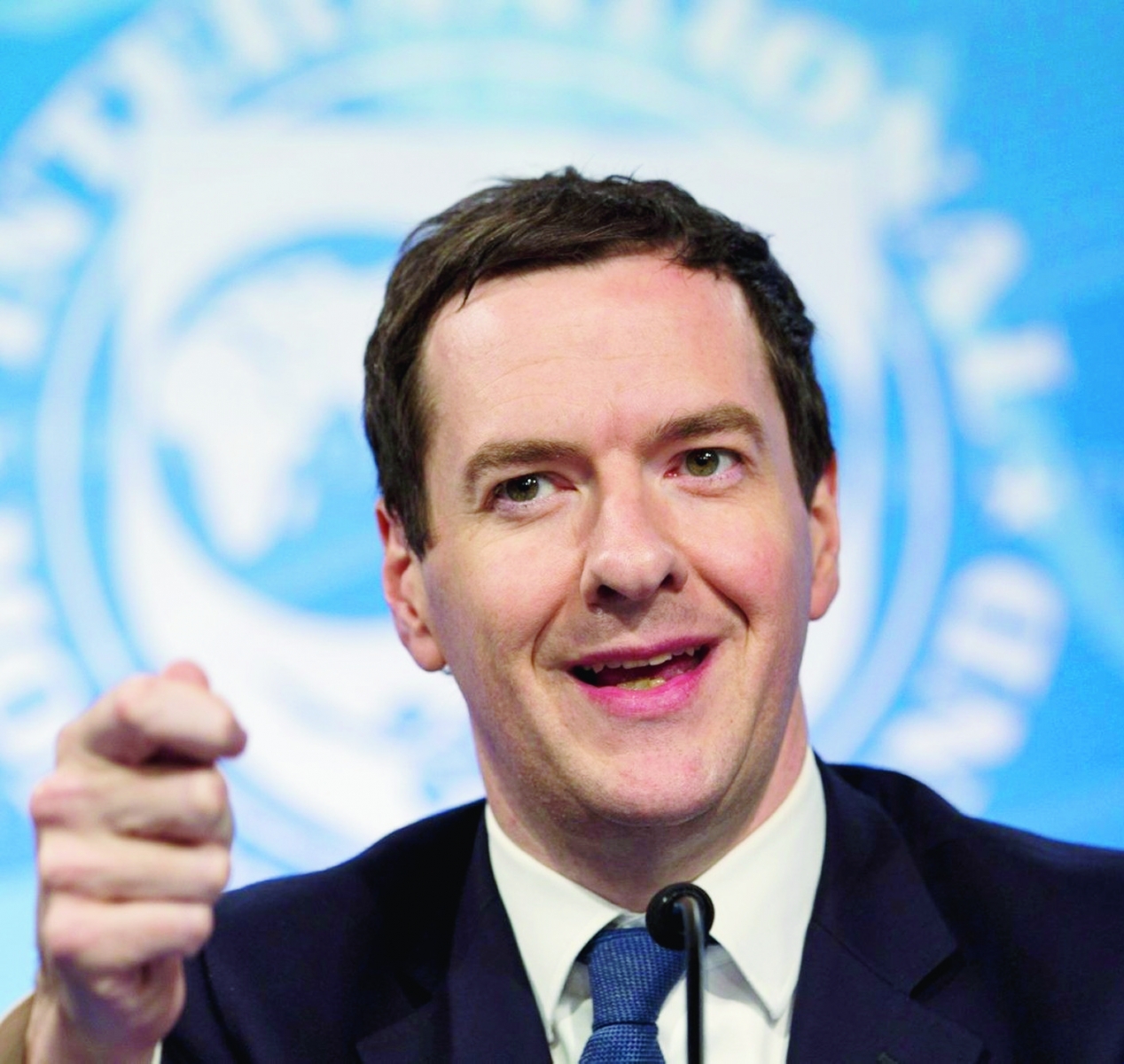 Britain's Chancellor of the Exchequer George Osborne gestures while speaking at a news conference during the the G5 Ministers of Finance meeting during the World Bank/IMF Spring Meetings in Washington, Thursday, April 14, 2016. ( AP Photo/Jose Luis Magana) Global Finance