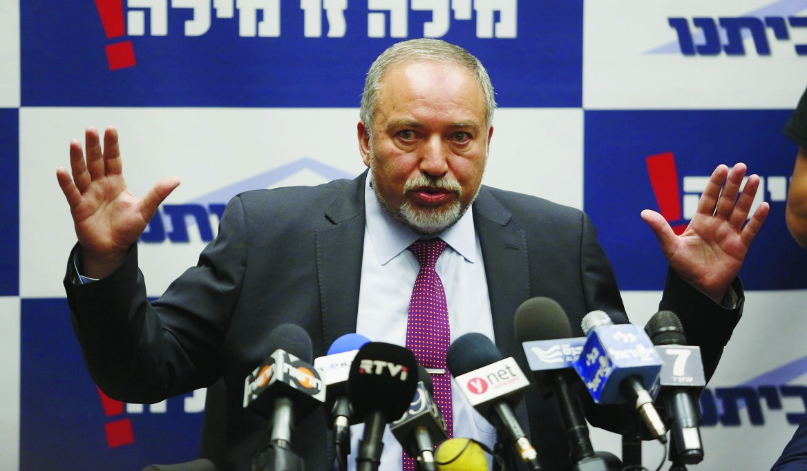 epa05325073 Former foreign minister Avigdor Lieberman speaks at a meeting of his party 'Israel Beitenu' at the Knesset (Israeli parliament) in Jerusalem, Israel, 23 May 2016. Lieberman is a leading candidate for the post as Defense Minister of Israel.  EPA/ABIR SULTAN ISRAEL PARTIES DEFENSE LIEBERMAN
