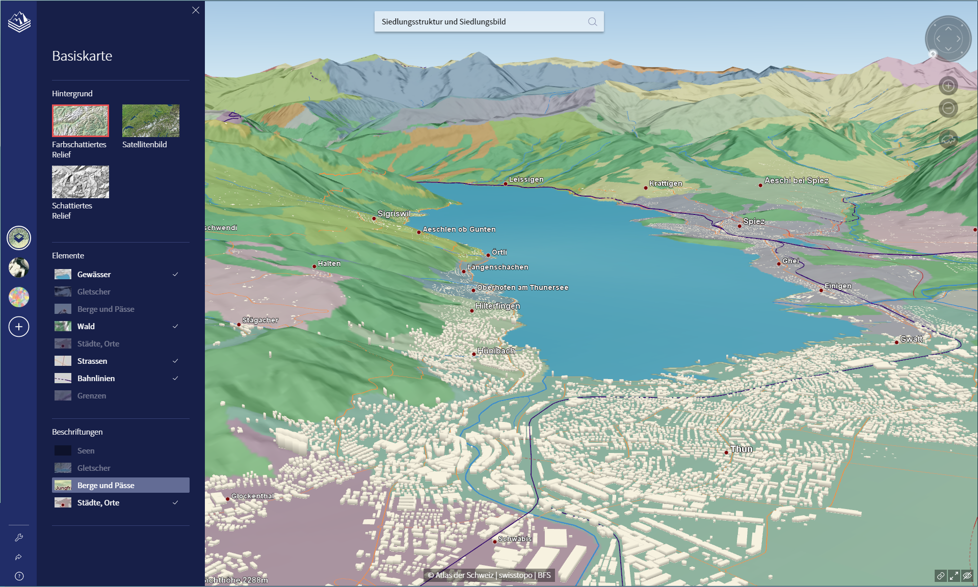 La nouvelle version numérique de l'"Atlas de la Suisse" propose une représentation claire de différentes thématiques géographiques et les rend accessibles à un large public. 