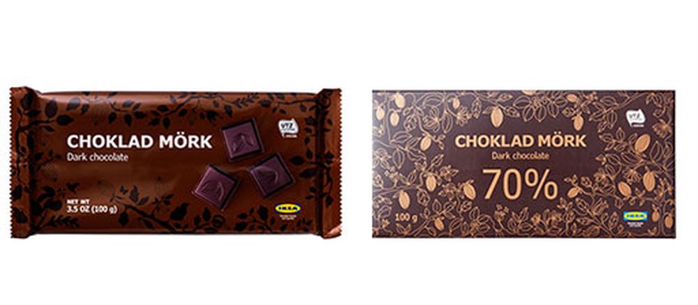 La présence de lait et de noisettes n'est pas suffisamment explicite sur les emballages des paquets Choklad Mörk 60% et Choklad Mörk 70%