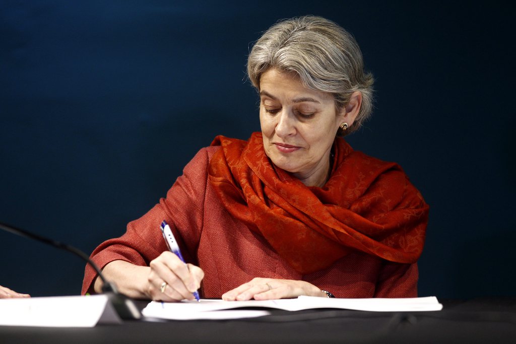 Irina Bokova, directrice de l'Unesco, appelle à la mobilisation pour la préservation du patrimoine et de la culture.