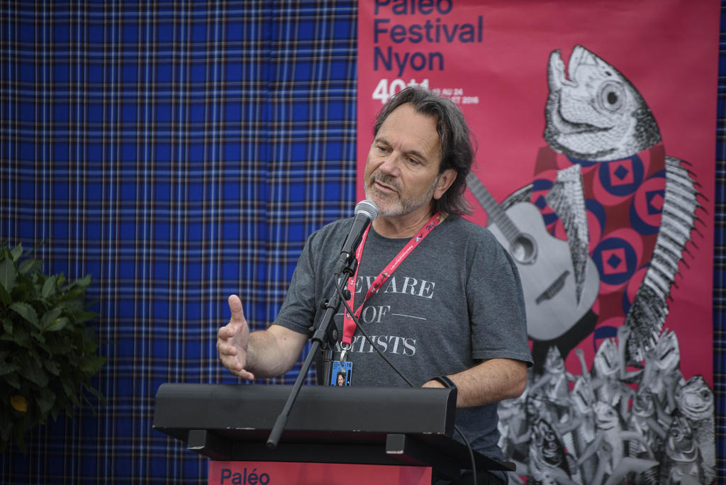 Jacques Monnier, responsable de la programmation du Paléo festival, lors de la conférence de presse.