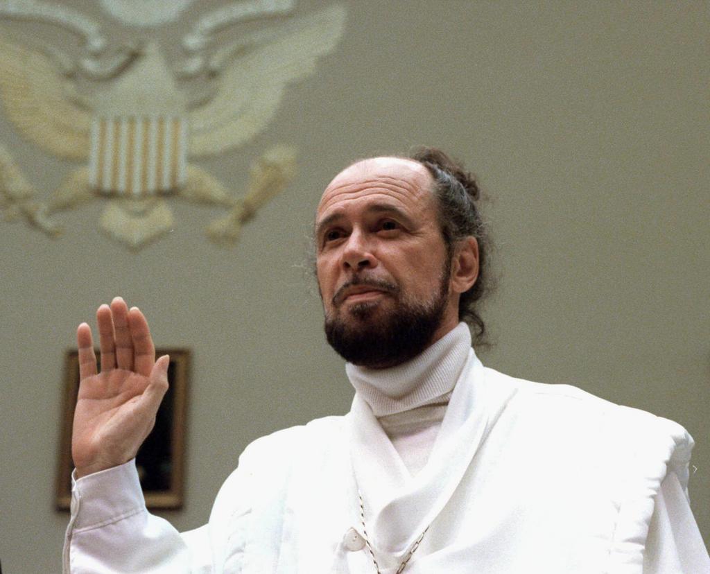Claude Vorilhon, also known as Rael, founder of the Quebec-based Raelian movement,  is sworn in on Capitol Hill Wednesday, March 28, 2001 prior to testifying before House subcommittee on Oversight and Investigations hearing on human cloning. Ushering in either a brave new world or a spectacular hoax, a company linked to a religious sect that believes in space aliens announced Friday,Dec.2002  that it has produced the world's first cloned baby. (KEYSTONE/AP Photo/Evan Vucci)