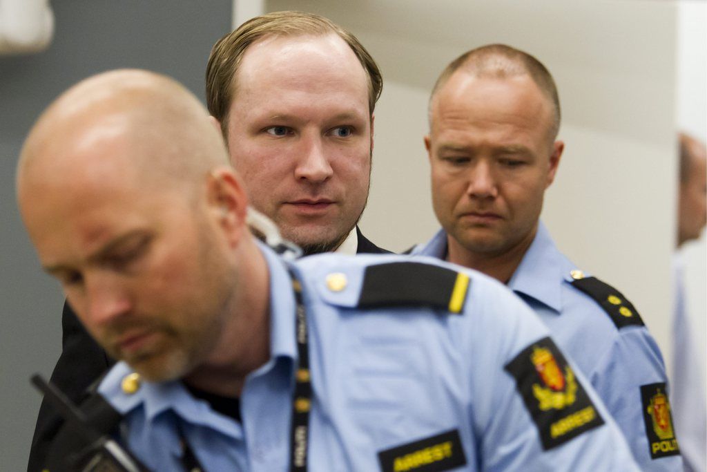 Anders Behring Breivik, ce vendredi lors de la dernière journée de son procès.