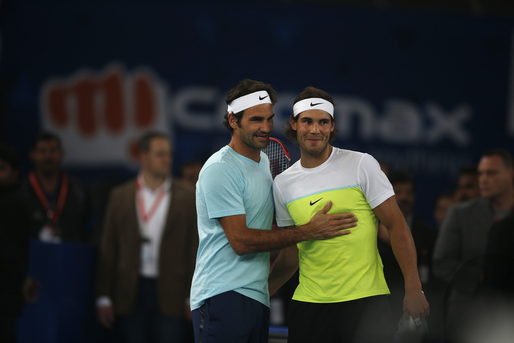 Federer et Nadal bronzés et copains.
