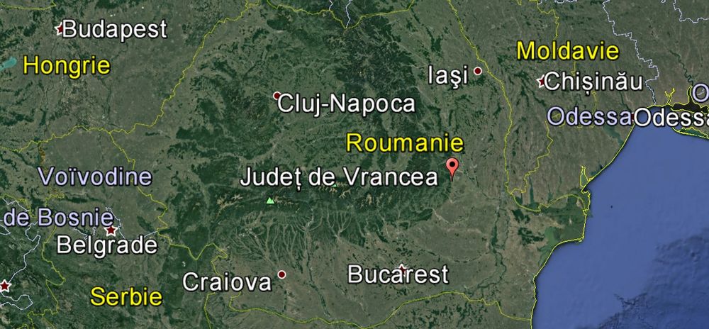 La secousse a eu lieu à 02h11 locales (01h11 en Suisse) dans le département de Vrancea.
