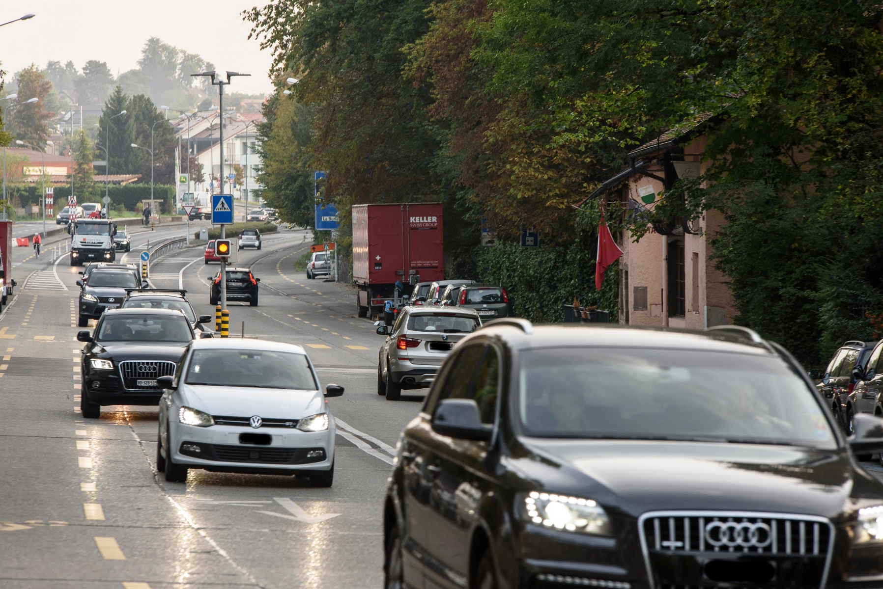 Mies, Versoix, mercredi 28.09.2016, photos prétextes, photos intemporelles de la route de Suisse, à l'entrée de Versoix, en prévision des travaux qui vont avoir lieu à Versoix, la route de Suisse sera à sens unique pendant 2 ans à partir de 2017, photos Cédric Sandoz