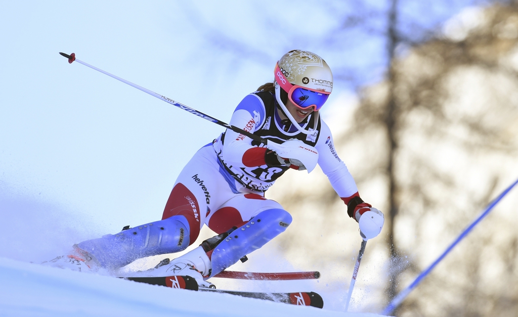 Michelle Gisin est arrivée 2e à Val d'Isère.