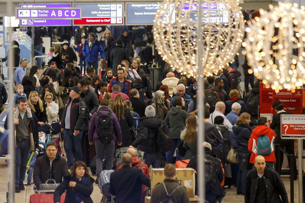Samedi et dimanche, 64'000 passagers quotidiens sont partis de Genève, contre 40'000 habituellement.