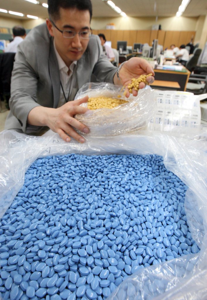 La majorité des médicaments importés illégalement sont des pilules pour lutter contre l'impuissance.