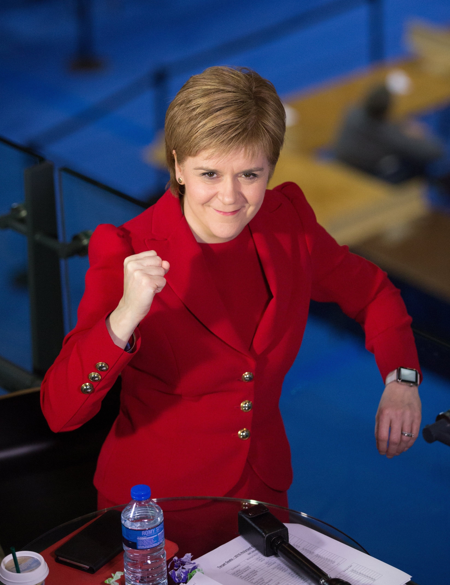 epa05845673 (FILE) - A file photograph showing leader of the Scottish National Party (SNP), Nicola Sturgeon reacts at the Emirates Arena in Glasgow, Scotland, Britain, 06 May 2016. Media reports on 13 March 2017 state that Nicola Sturgeon will seek approval for second Scottish Independence referendum.  EPA/ROBERT PERRY (FILE) BRITAIN SCOTLAND SECOND REFERENDUM