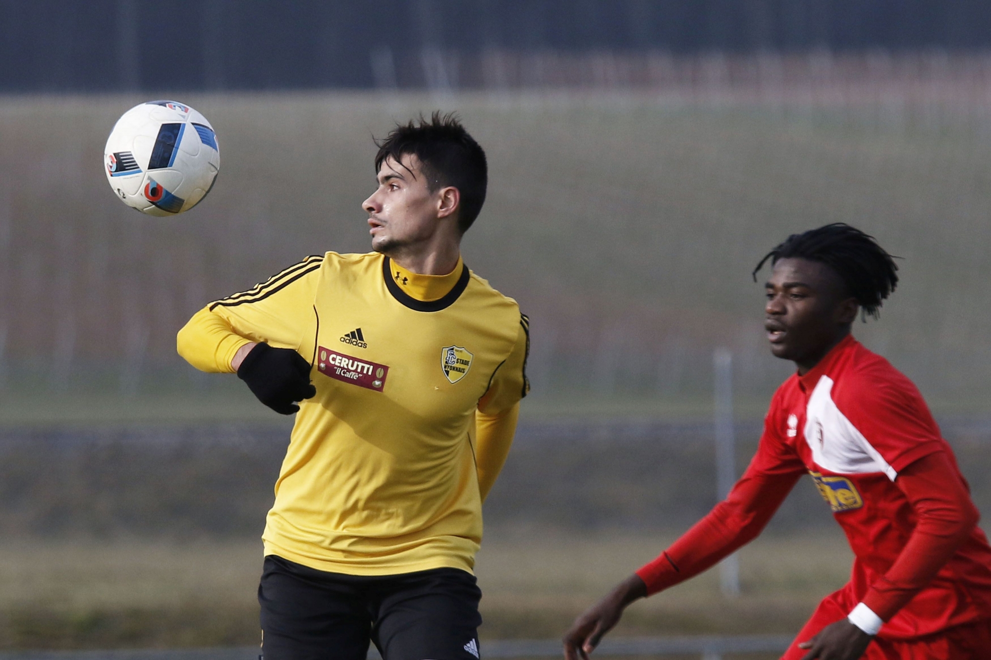 Nyon, Colovray, Samedi 11 février 2017, Football, match amical, Stade Nyonnais vs Sion II, Numéro 2 du Stade Nyonnais Emiliano Etchegoyen, Photos Céline Reuille