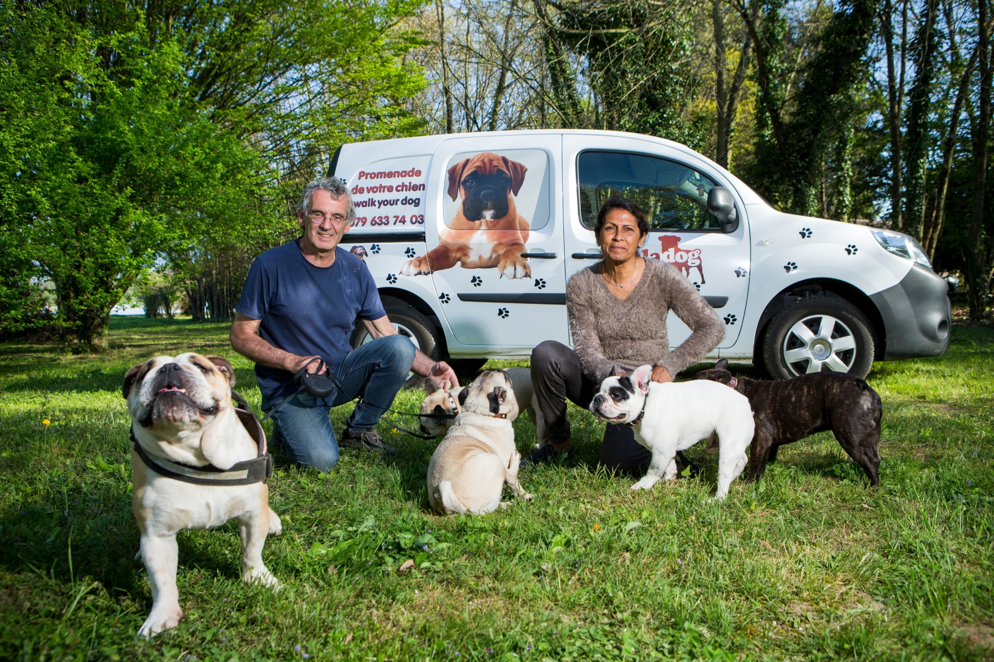 Céligny, mercredi 12 avril 2017
Christian Räss et Marie Räss, fondateurs de Baladog, entreprise au but de garder et balader des chiens à Céligny

Sigfredo Haro Baladog, Céligny