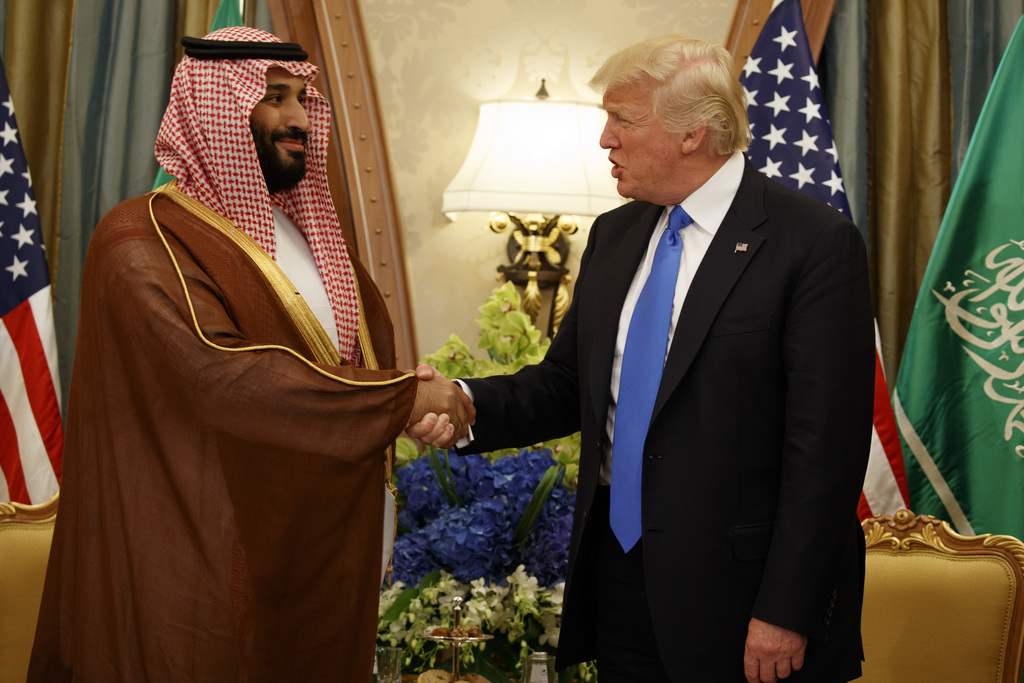 Donald Trump et le ministre de la Défense et vice-prince héritier d'Arabie saoudite, Mohammed bin Salman. 