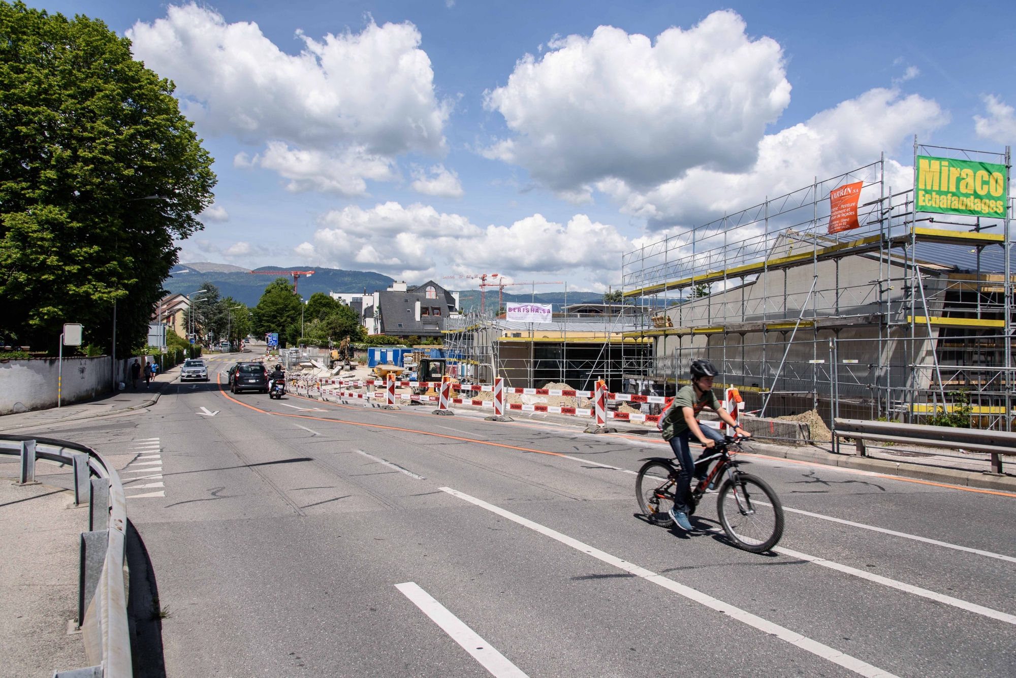 Nyon, mardi 23 mai 2017, route de Clémenty, les travaux commencent, photos Cédric Sandoz