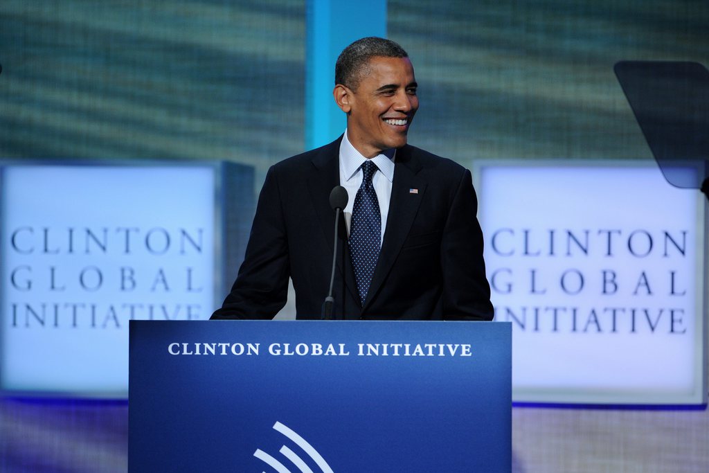 Barack Obama s'exprime sur "l'esclavage des temps modernes" lors de la Clinton Global Initiative ce mardi 25 septembre.