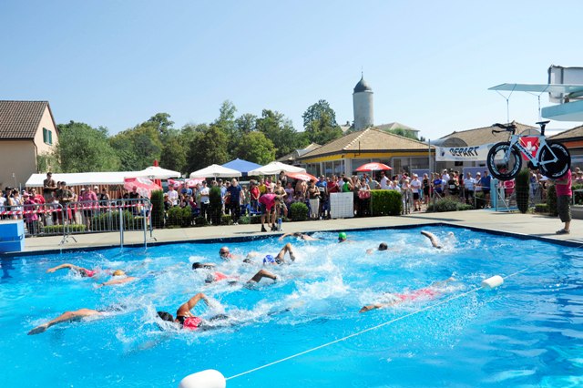 Le parcours de natation en piscine est une spécificité d'Aubonne.