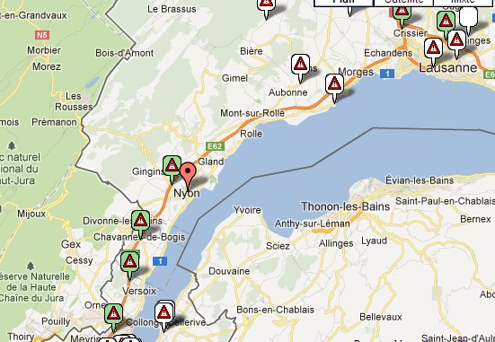 Le trafic est perturbé à de nombreux endroits ce lundi matin 8 octobre sur l'autoroute A1 entre Lausanne et Genève.