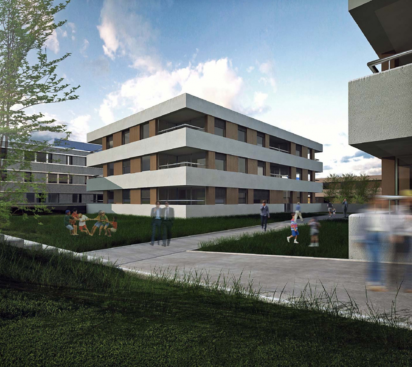 Quatre bâtiments seront construits au chemin des Jordils: un de ceux-ci sera destiné à 100 étudiants.