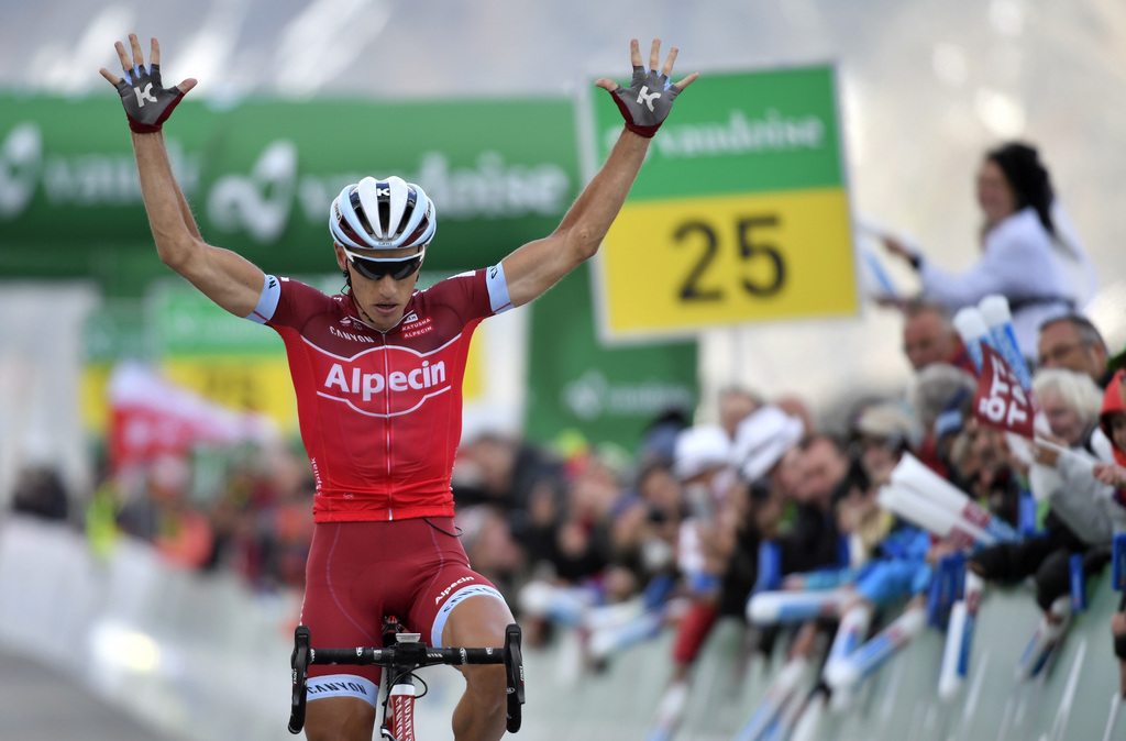 Simon Spilak a remporté en solitaire la 7e étape du Tour de Suisse.