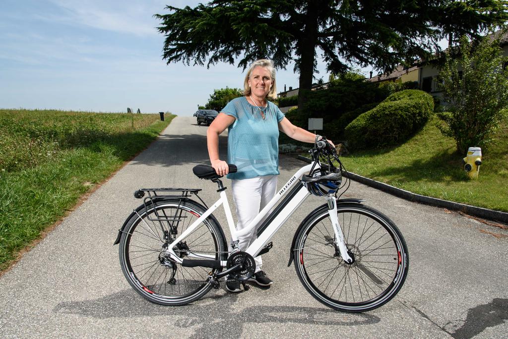 Chantal Gallandre qui a troqué son auto contre un vélo pendant deux semaines lors de l'action Bike4Car