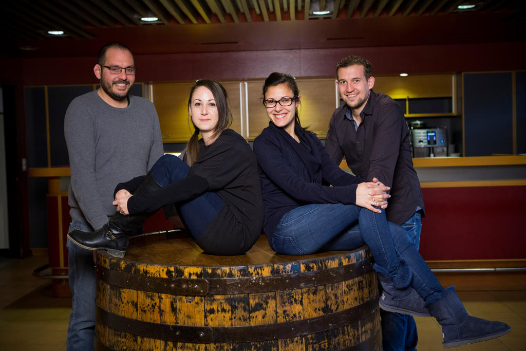 De gauche à droite, Claudio Mendicino, Stefania Impellizzeri, Ana et Nicola Cacioppo, quatre des cinq membres du comité de Founex event. Absent de la photo, Lucas Bertinotti s'occupe de la communication de l'association.