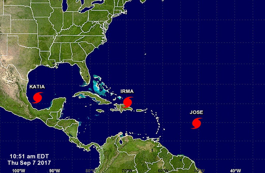 La trajectoire de l'ouragan José devrait le voir virer vers le nord.