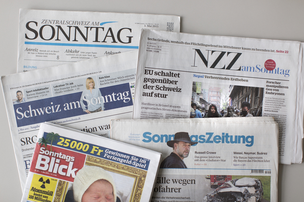 Les principaux titres de la presse dominicale suisse.