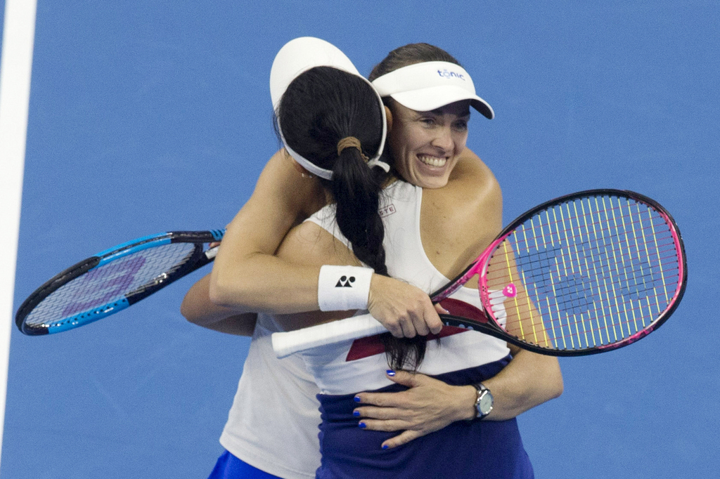 Martina Hingis et sa partenaire Chan Yung-Jan ont remporté neuf titres cette saison. 