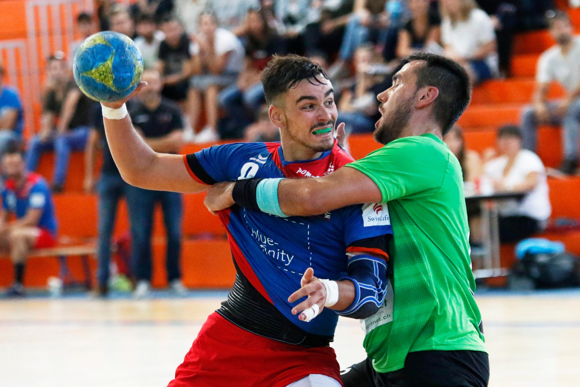 Nyon, Rocher, Dimanche 24 septembre 2017, Handball, 1ere ligue, Nyon vs West, Numéro 9 Nyon Mercanton Michael, Photos Céline Reuille