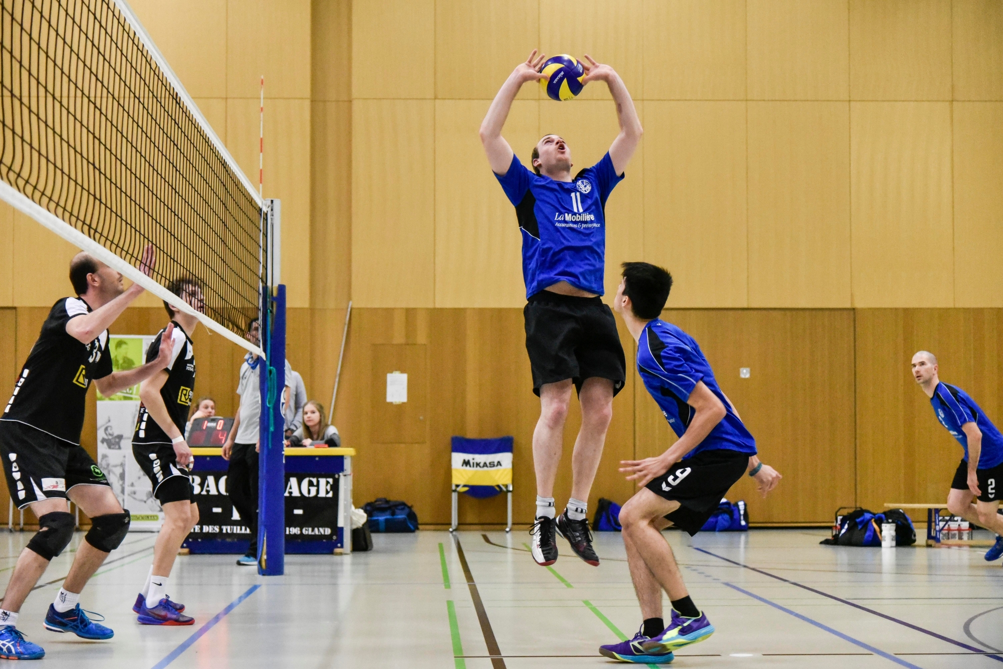 Gland, samedi 7 janvier 2017, Tuillières, Volleyball, 1ère ligue, VBC La Côte vs Colombier (NE), N. Van Rooij, photos Cédric Sandoz